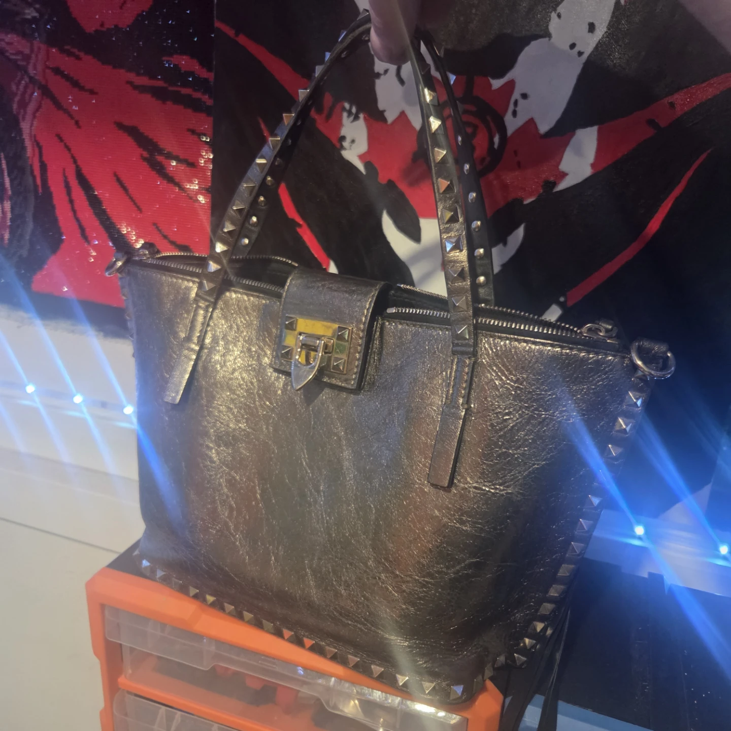 Valentino Garavani Gold Studded Tote Bag - photo 3