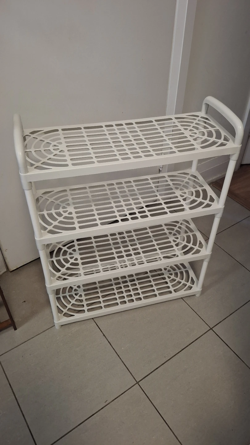 White 4-Tier Plastic Shoe Rack (20"x8"x26") ⚽️ - photo 4