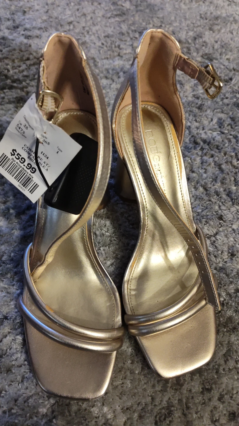 BCBGeneration Gold Strappy Block Heel Sandals - photo 2