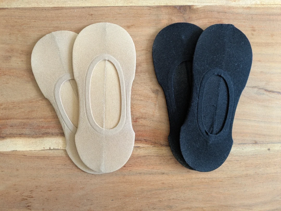 No-Show Socks/Footliners - Beige and Black