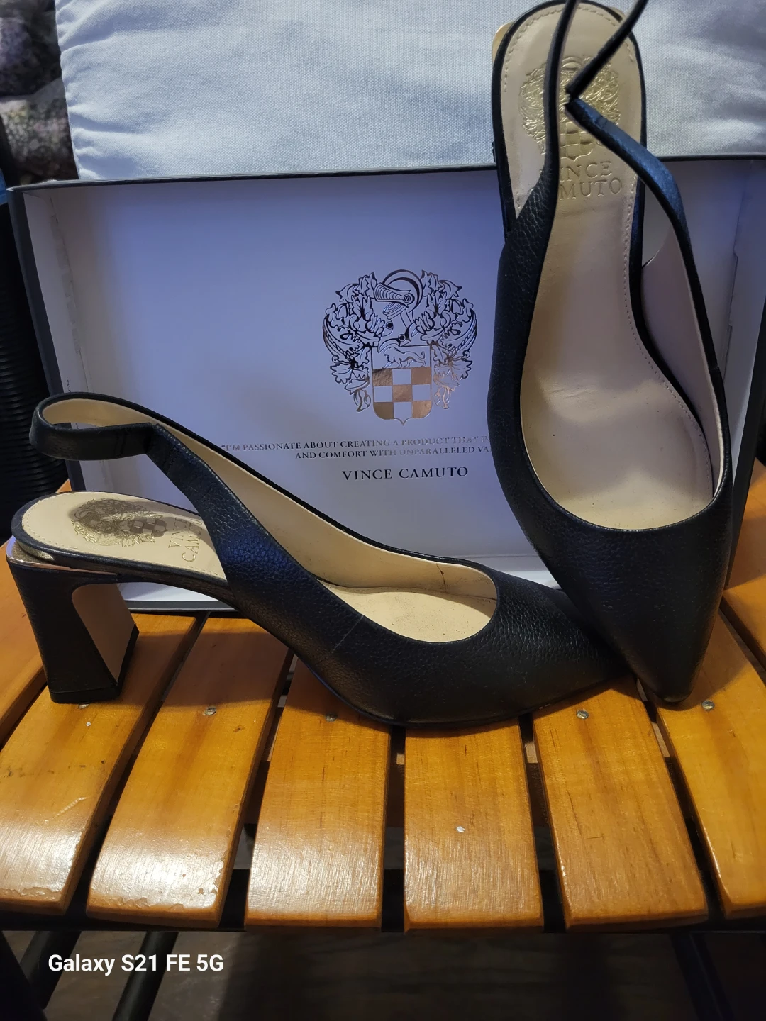 Vince Camuto Black Leather Slingback Heels - photo 4