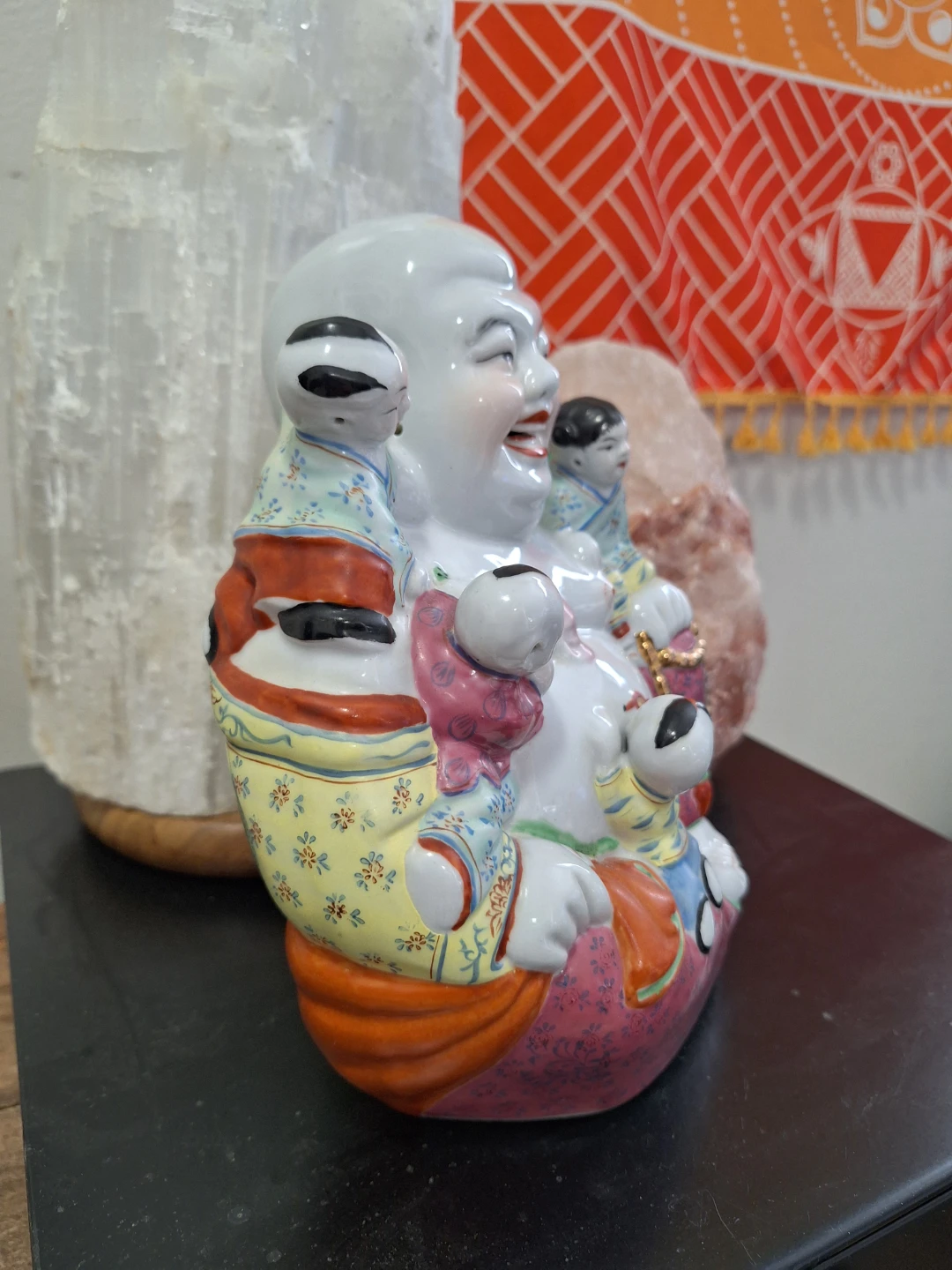 Laughing Buddha Figurine with Children - photo 2