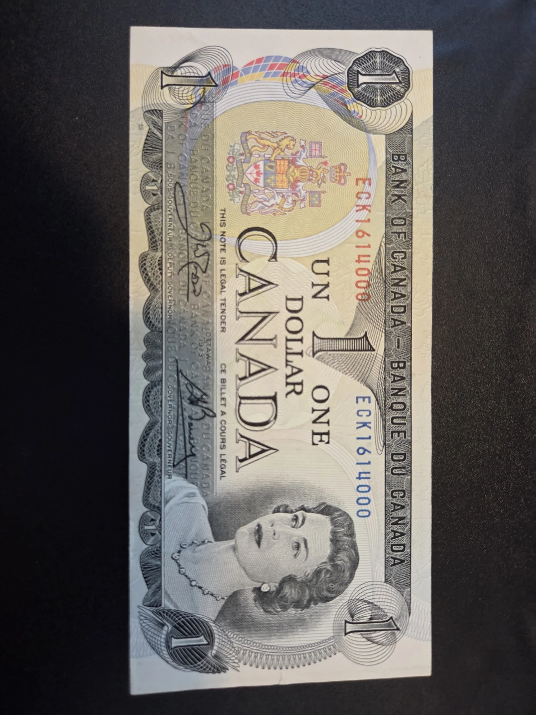 Bank of Canada One Dollar Bill