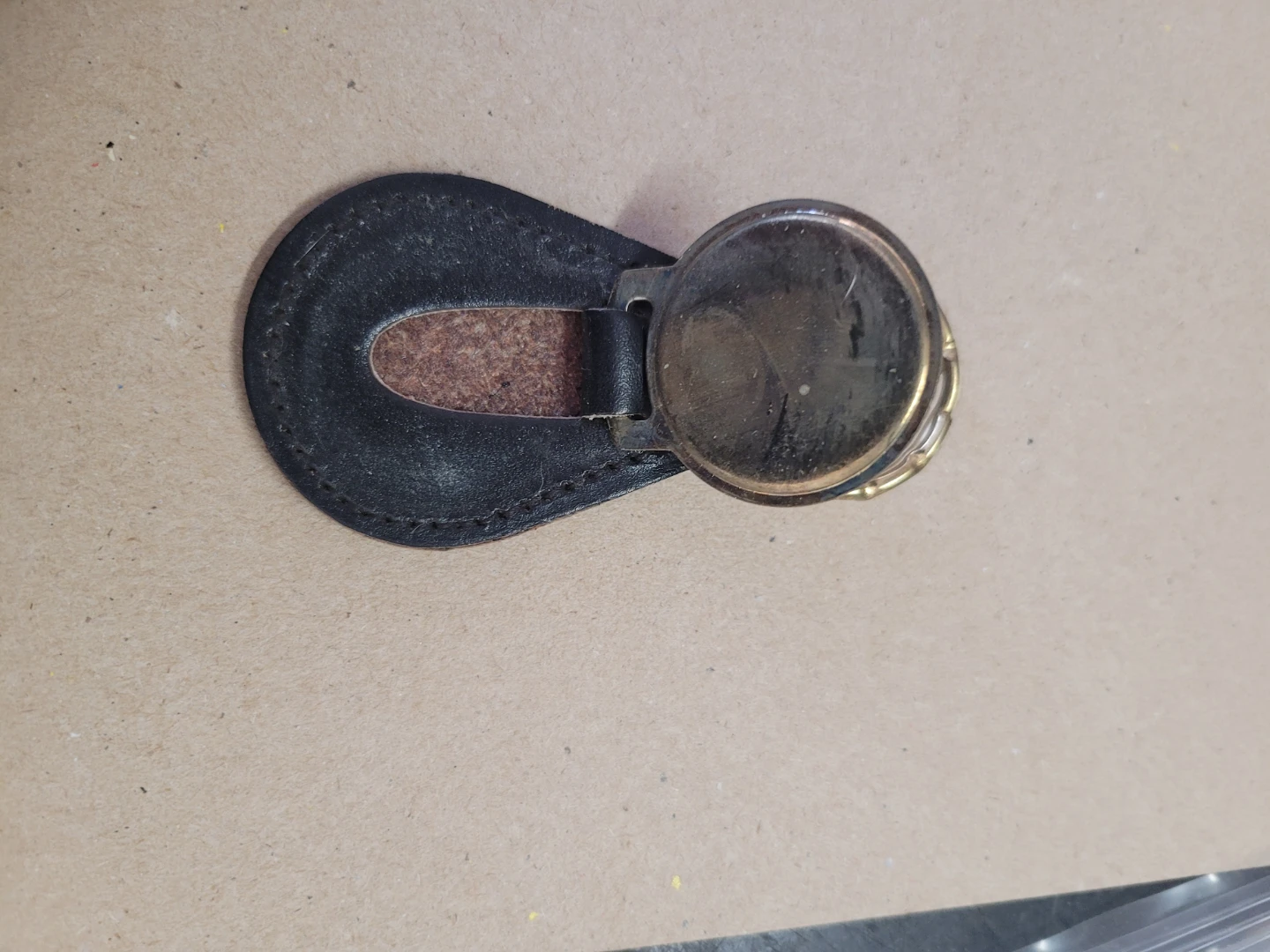 Vintage 1970's Firebird Brass and  leather Keychain Ring - photo 2