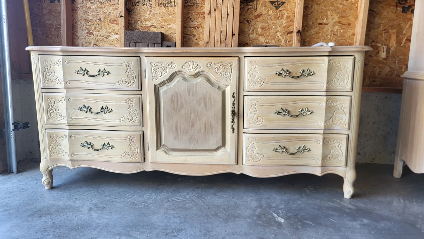 Bedroom Armoire, Dresser, and Nightstands