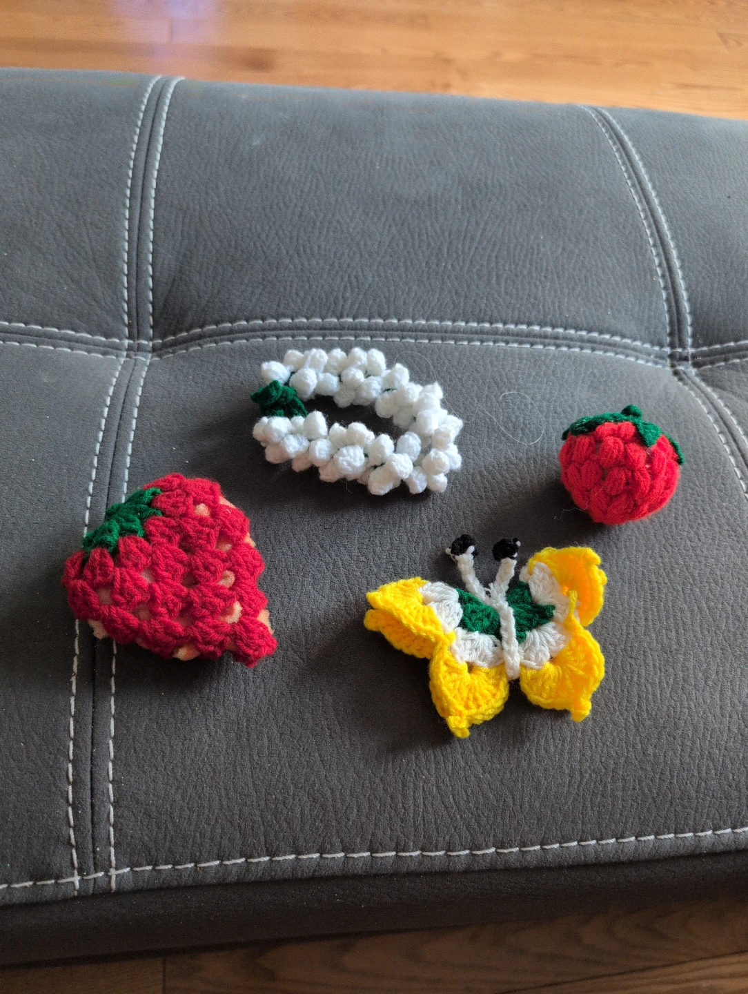 Handmade Crochet Fruit & Butterfly Ornaments