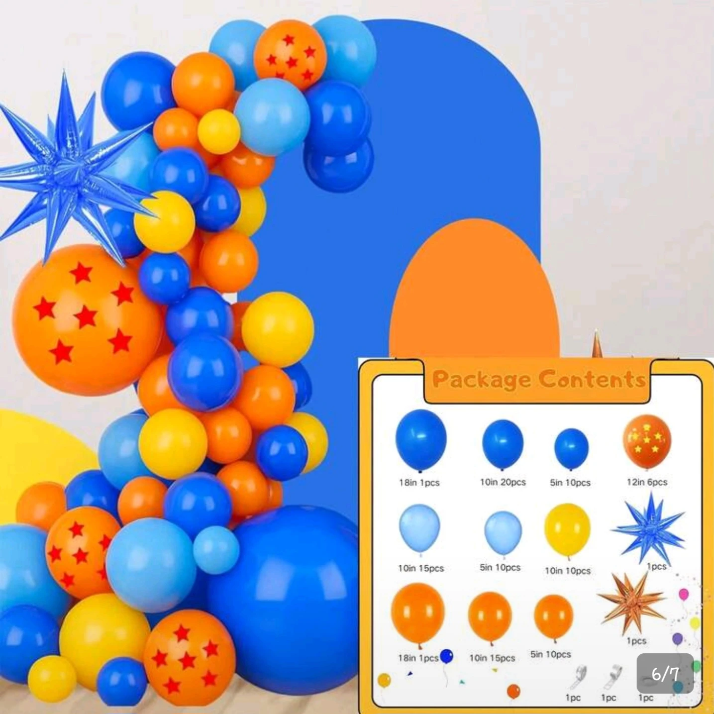 Dragon Ball Z Themed Balloon Garland Kit