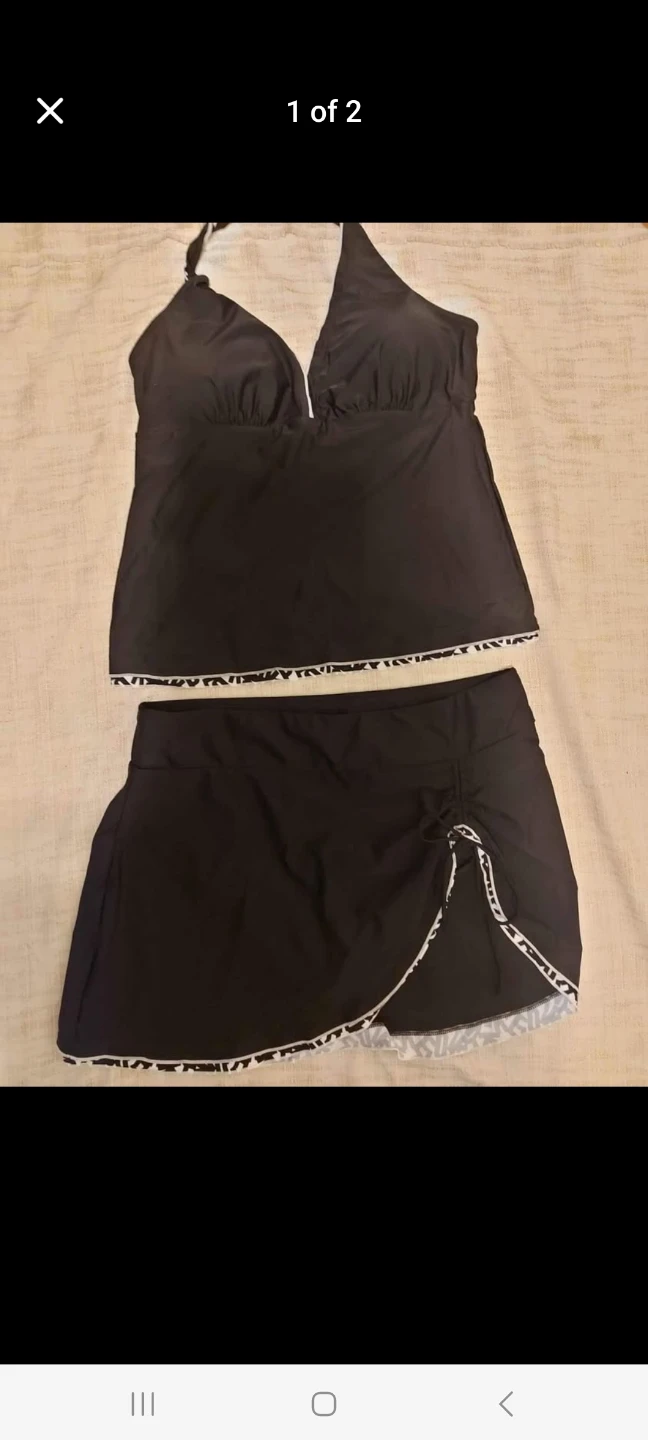 Black Tankini Swimsuit with Skirt - photo 2