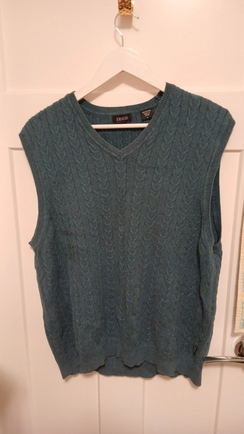 IZOD Teal Cable Knit Sweater Vest