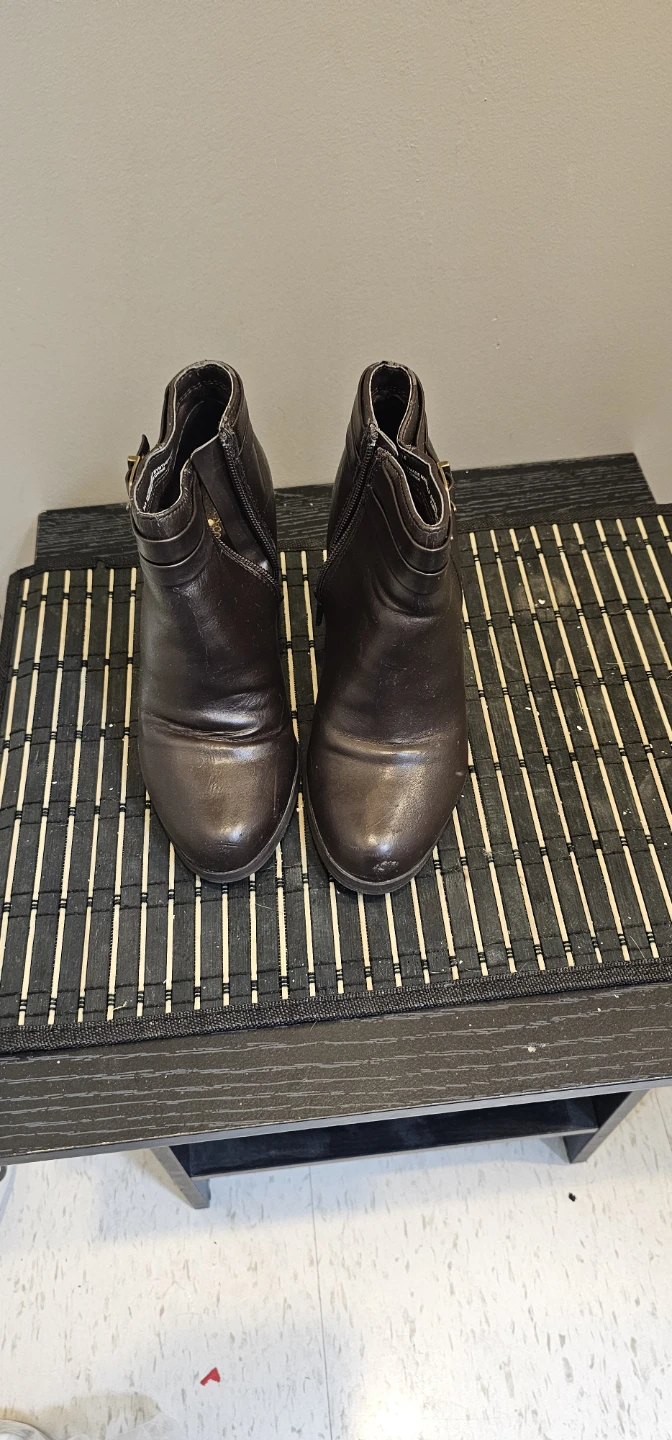 Brown Ankle Boots with Buckle Detail - photo 2