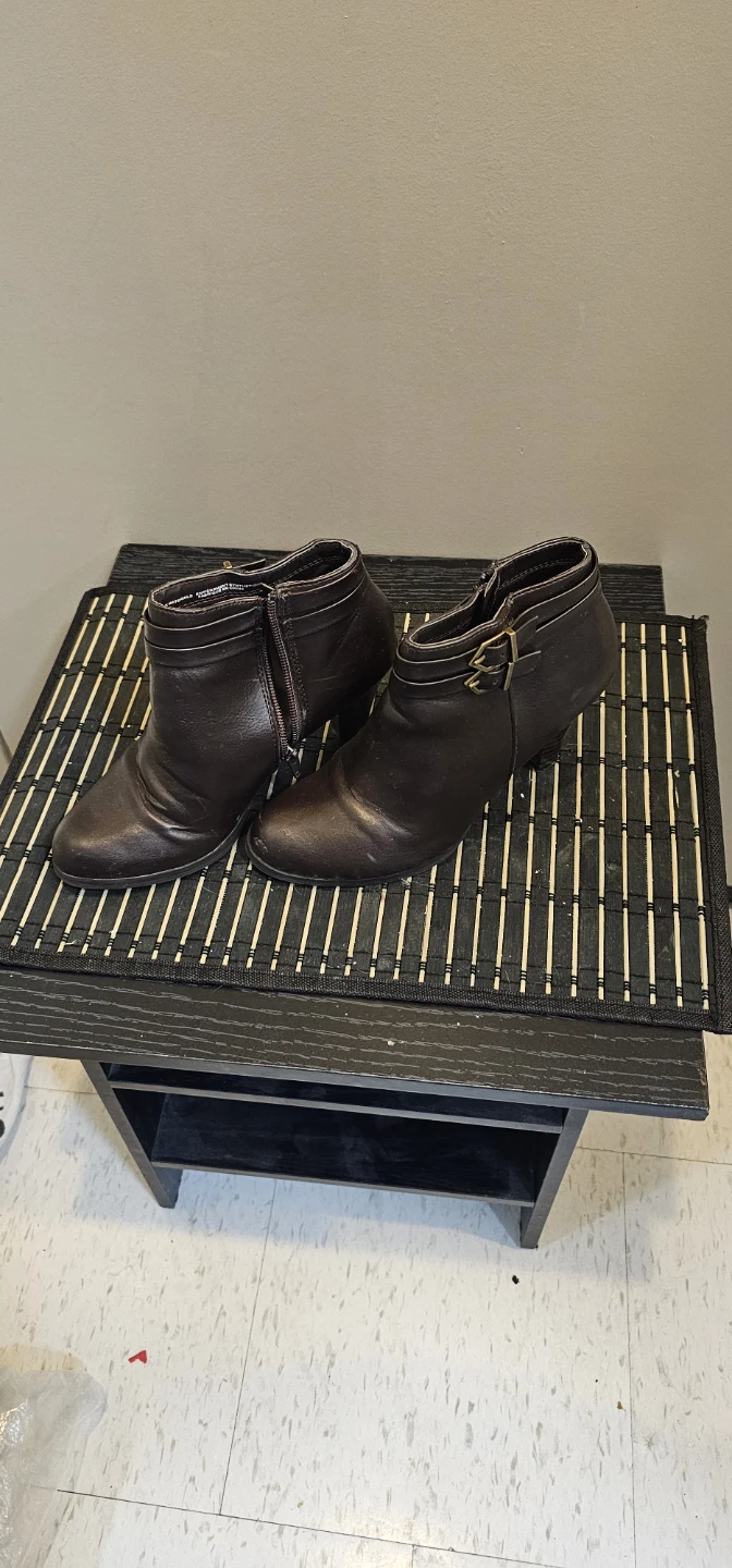 Brown Ankle Boots with Buckle Detail - photo 3
