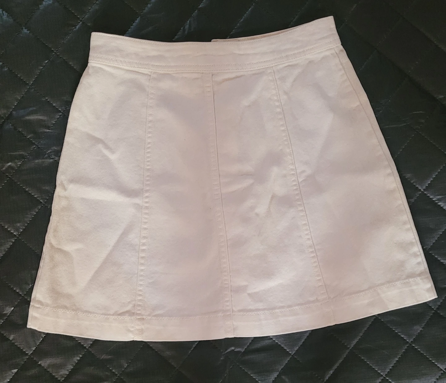 White A-Line Button-Front Skirt - photo 2