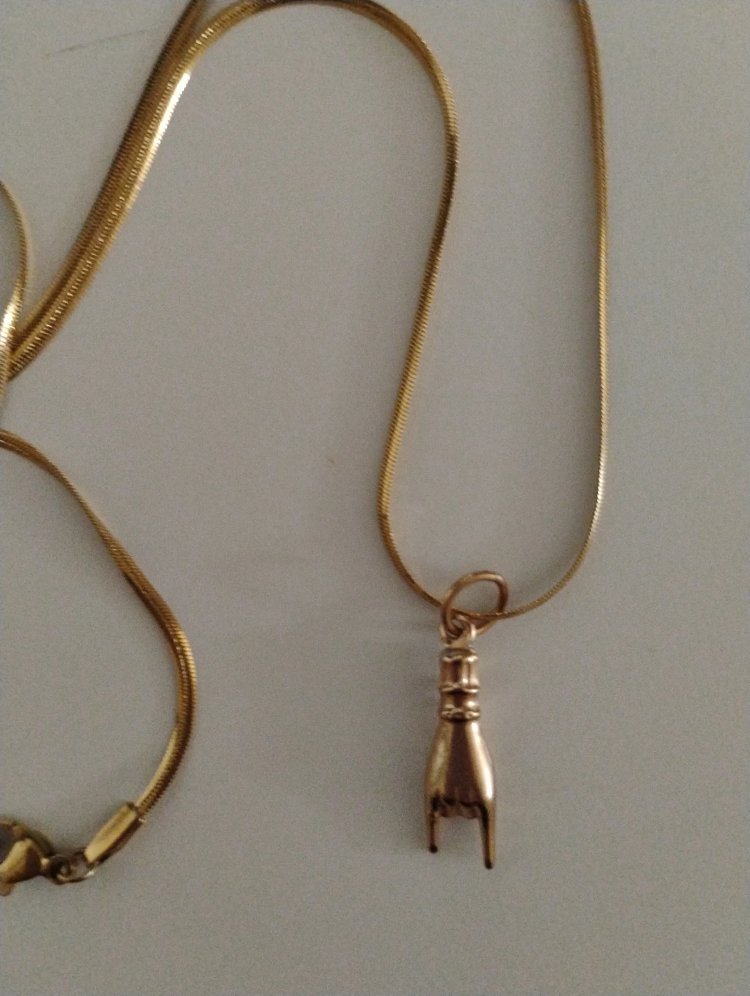 Gold Tone Hand Pendant Necklace - photo 2