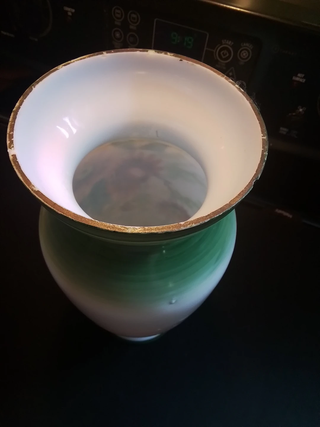 Antique Victorian Hand-Blown Painted Satin Glass Vase, c. 1880s - photo 3