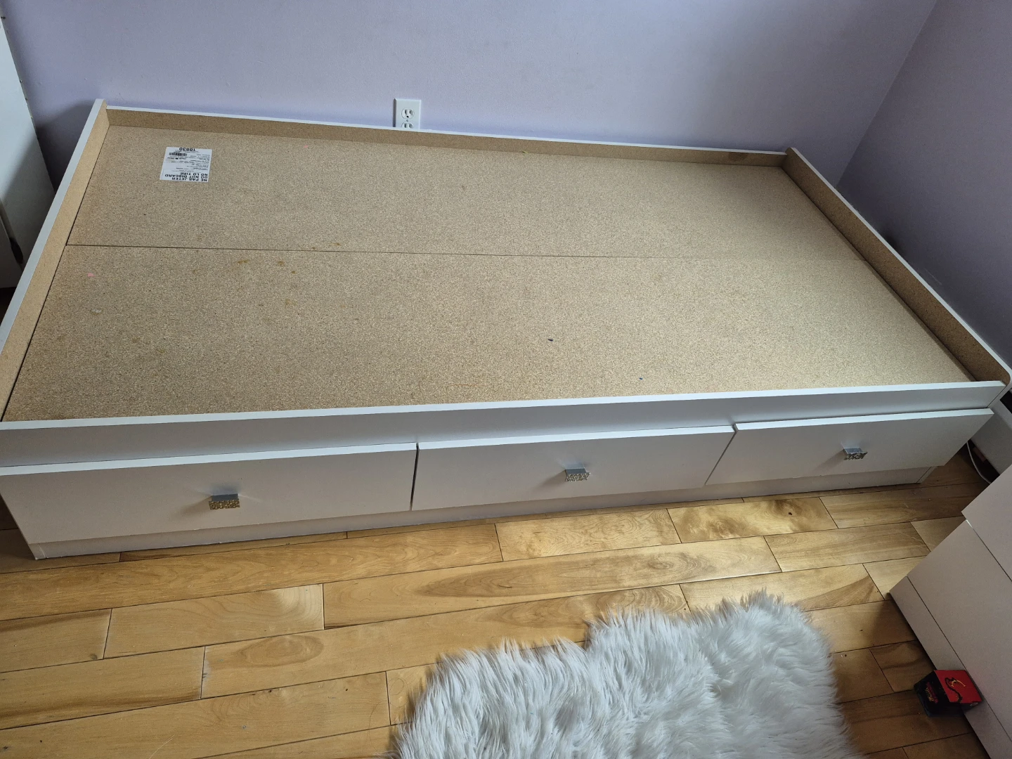 White Twin Storage Bed Frame with Drawers - photo 5