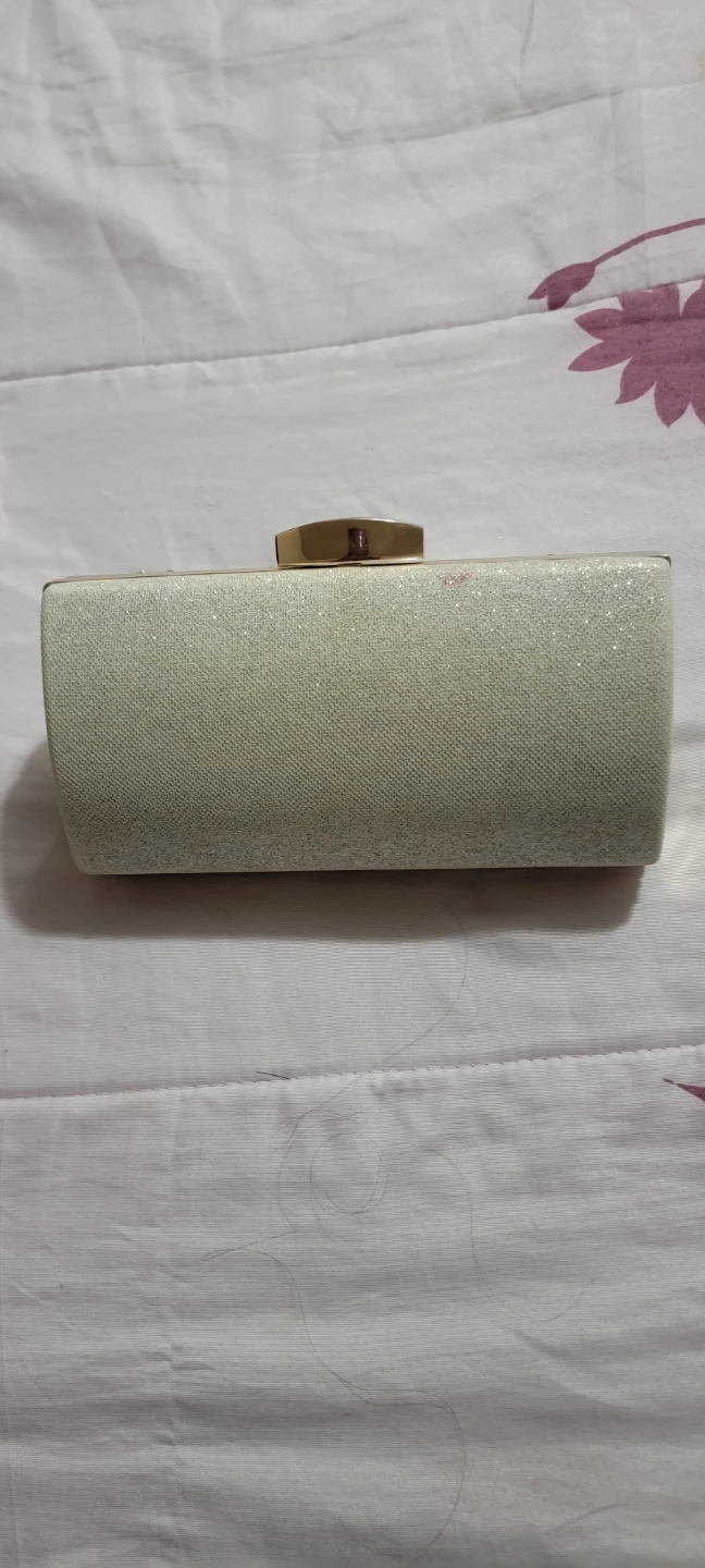 Gold Clutch Purse with Rhinestone Embellishments