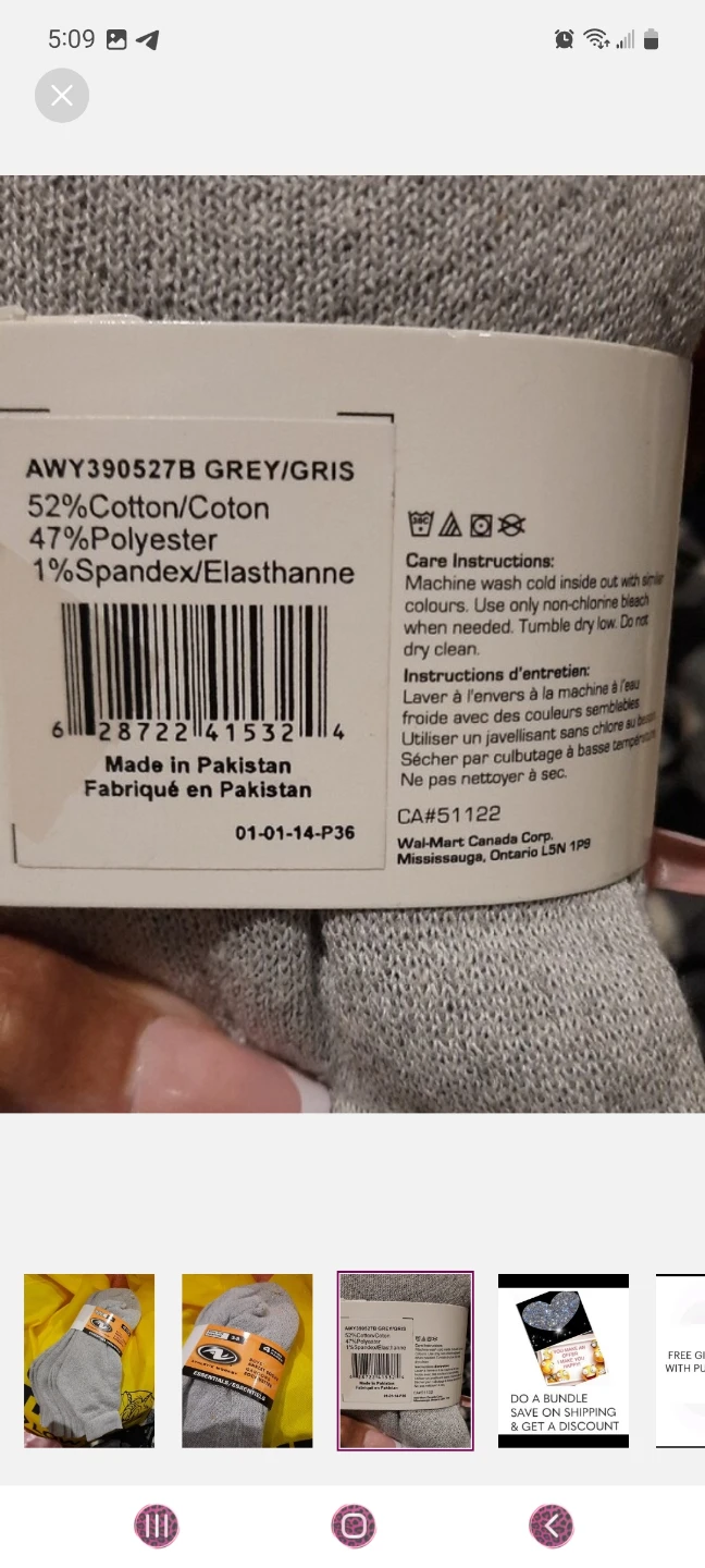 Athletic Works Boys' 4-Pair Ankle Socks - Grey - photo 3