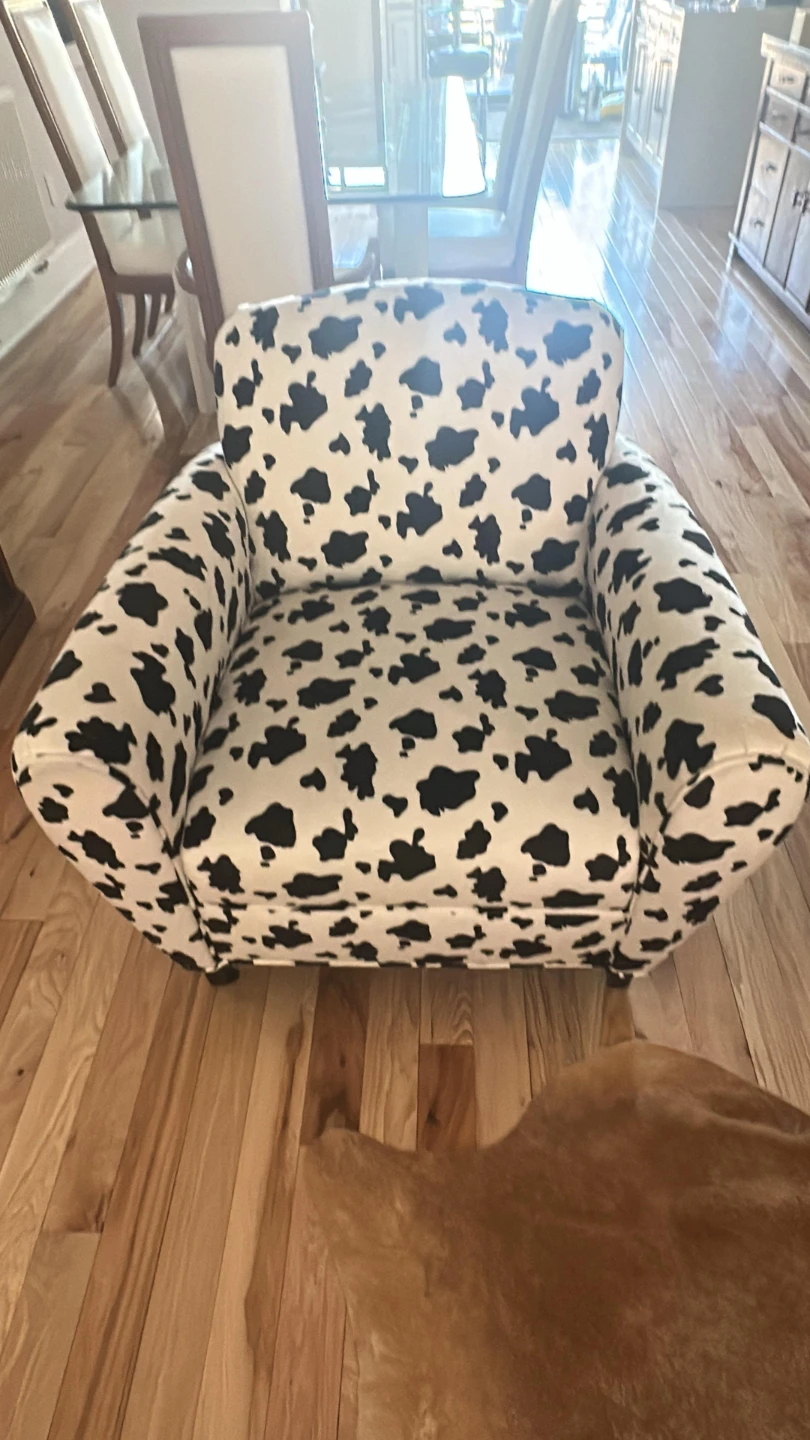 Pair Cow Print Accent Chair