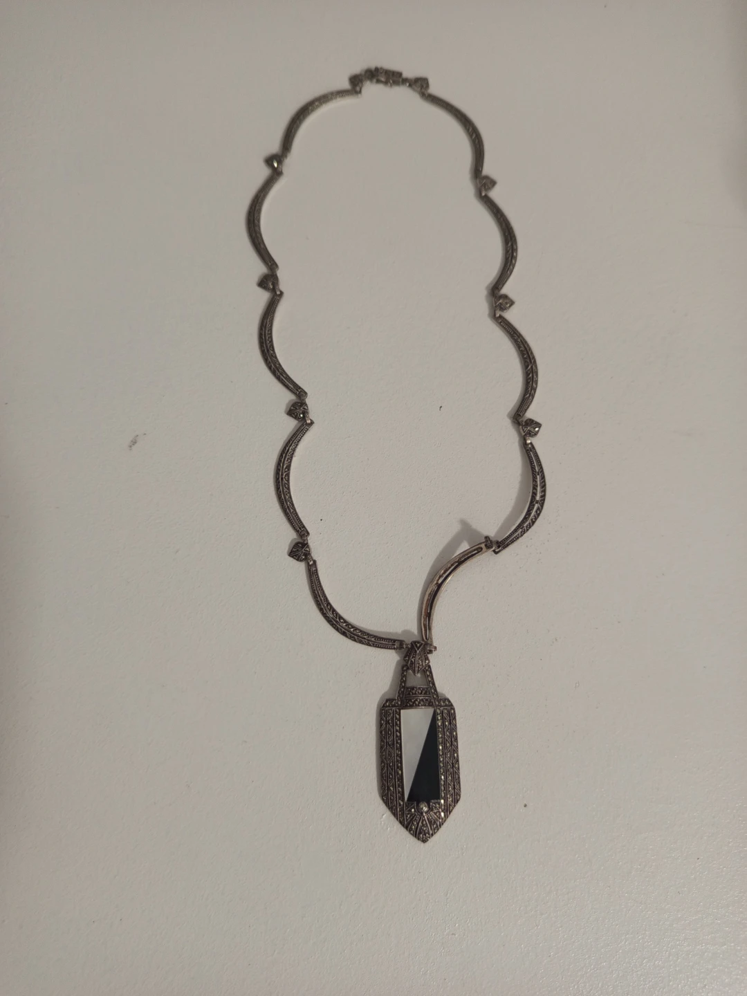 Art Deco Style Sterling Silver Necklace