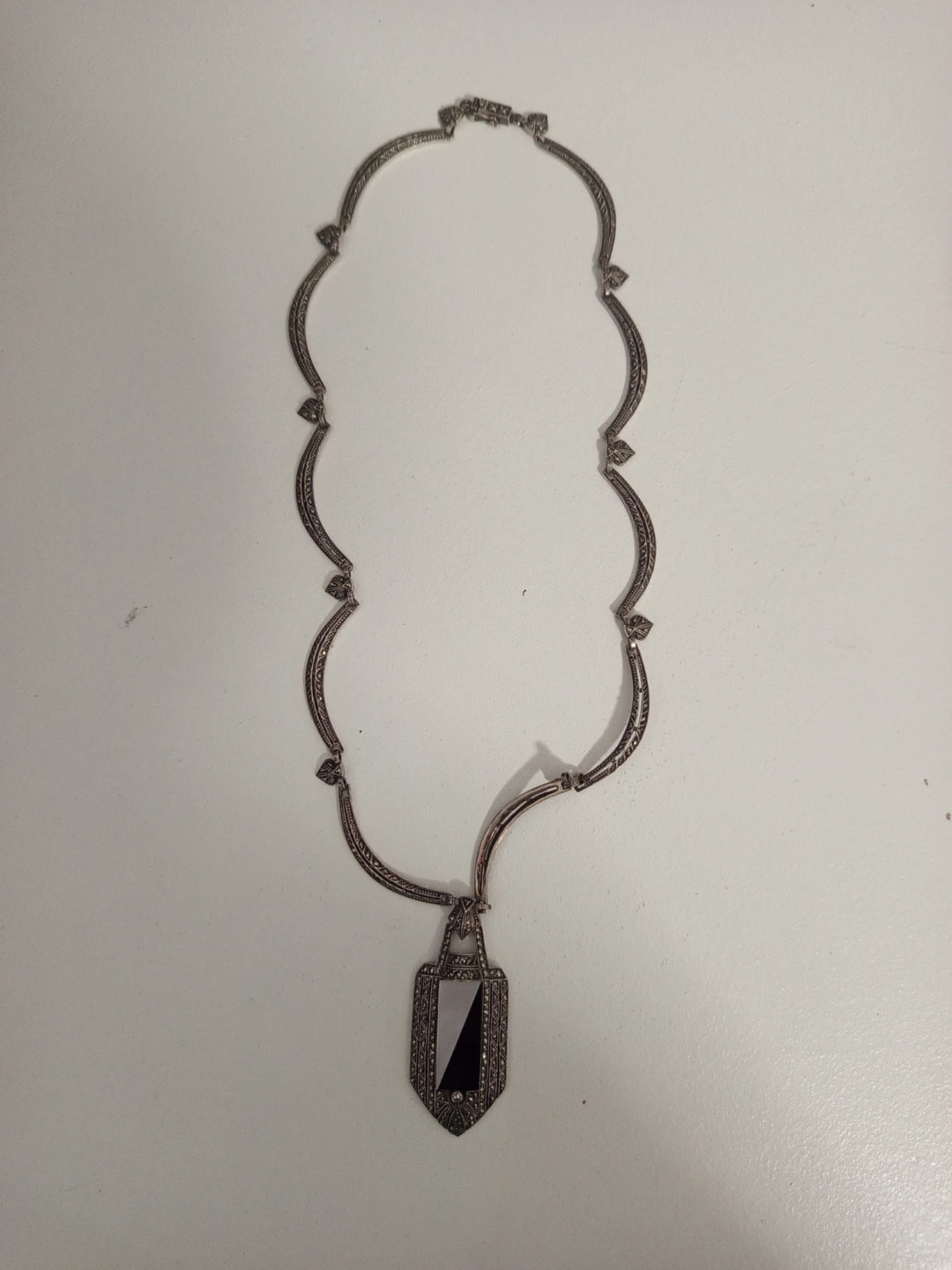 Art Deco Style Sterling Silver Necklace - photo 2