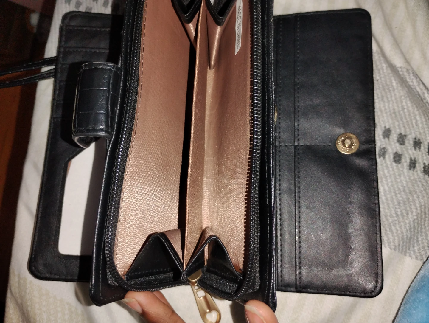 Black Croc-Embossed Wallet - photo 2