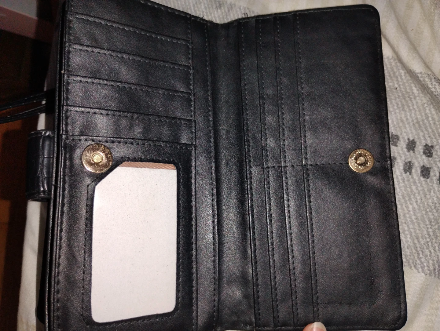 Black Croc-Embossed Wallet - photo 3