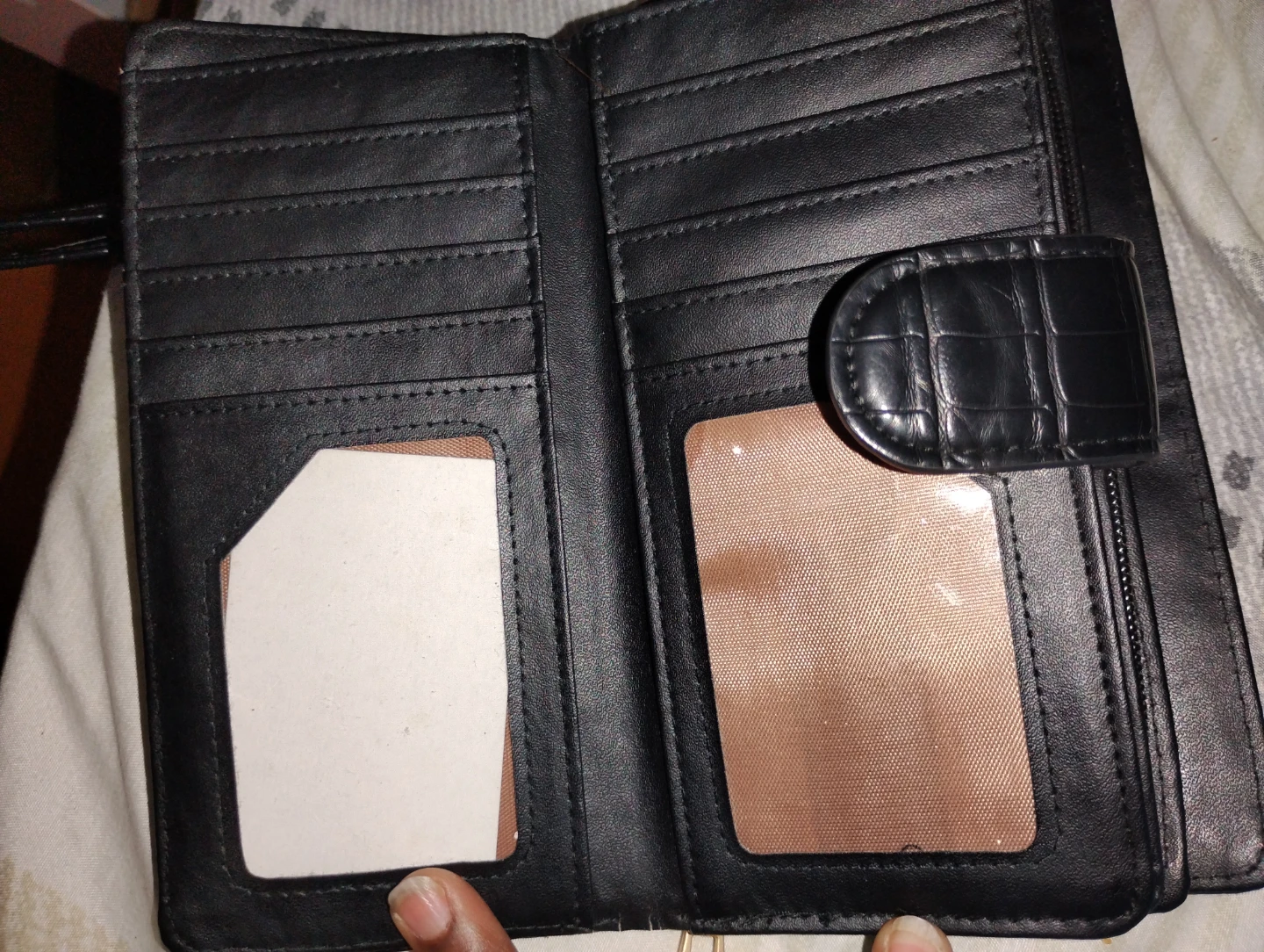 Black Croc-Embossed Wallet - photo 4