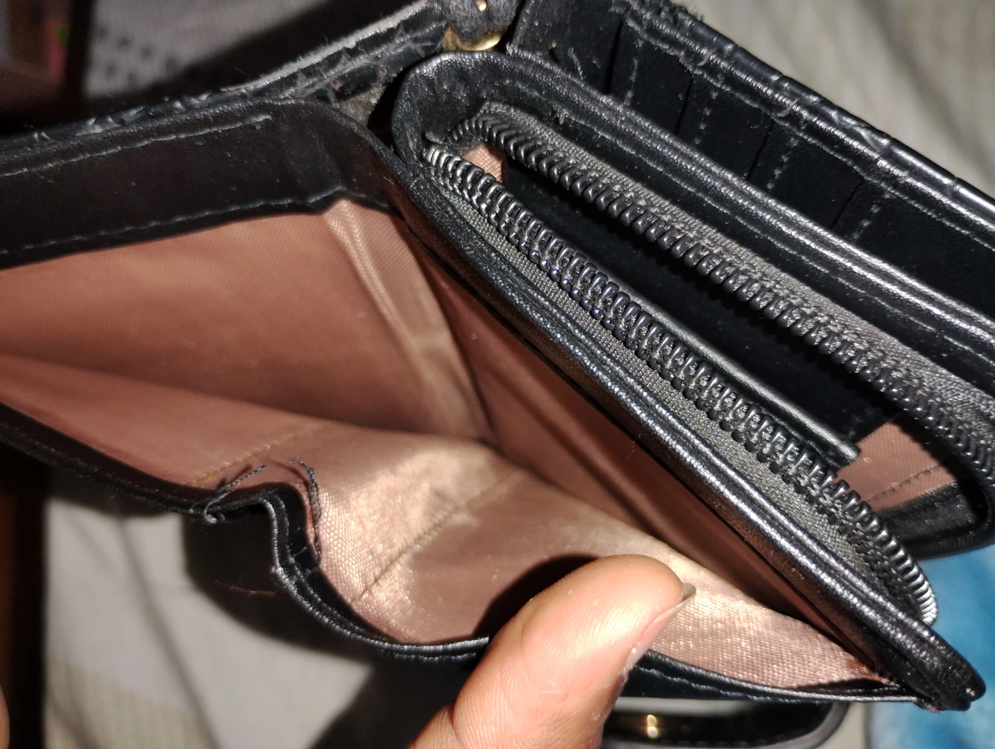 Black Croc-Embossed Wallet - photo 5