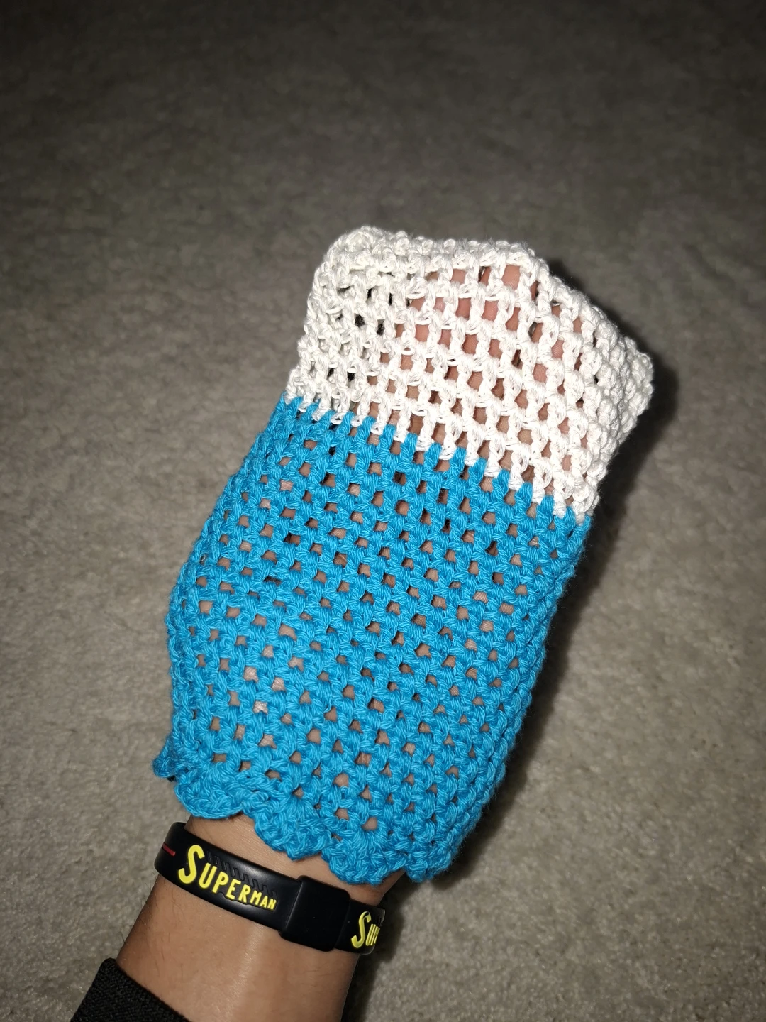 Handmade Crochet Cozy Blue and White - photo 2