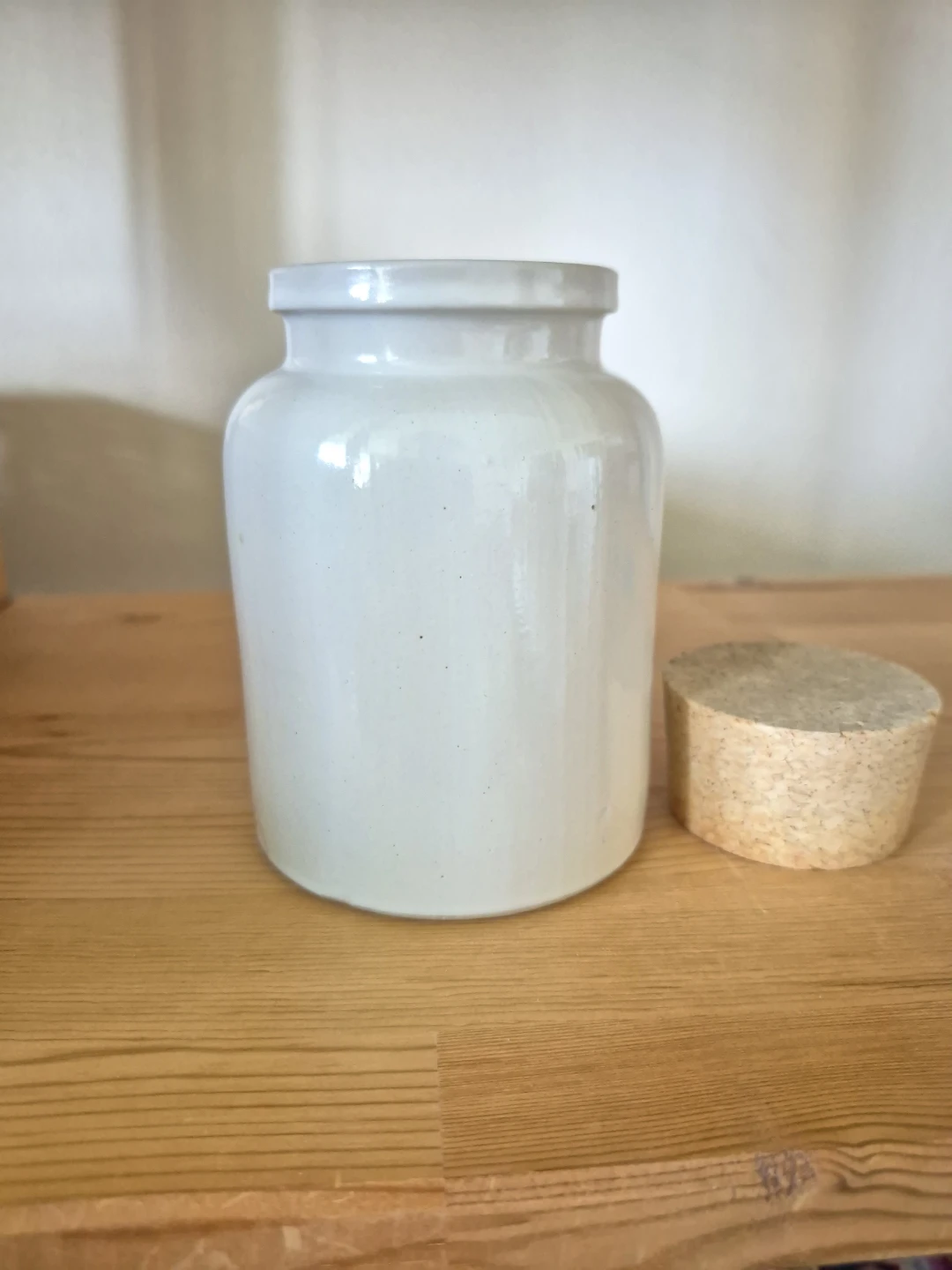Vintage Dutch Ceramic Mustard Crock Jar w/Cork Lid & Windmill - photo 3