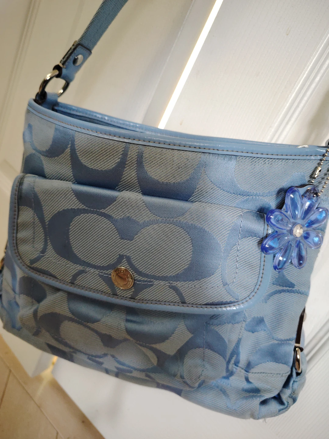⚽️Light Blue Coach Monogram Shoulder Bag - photo 5