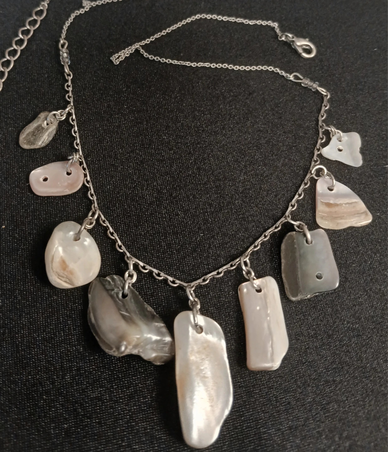 Silver-tone Necklace with Shell Charms