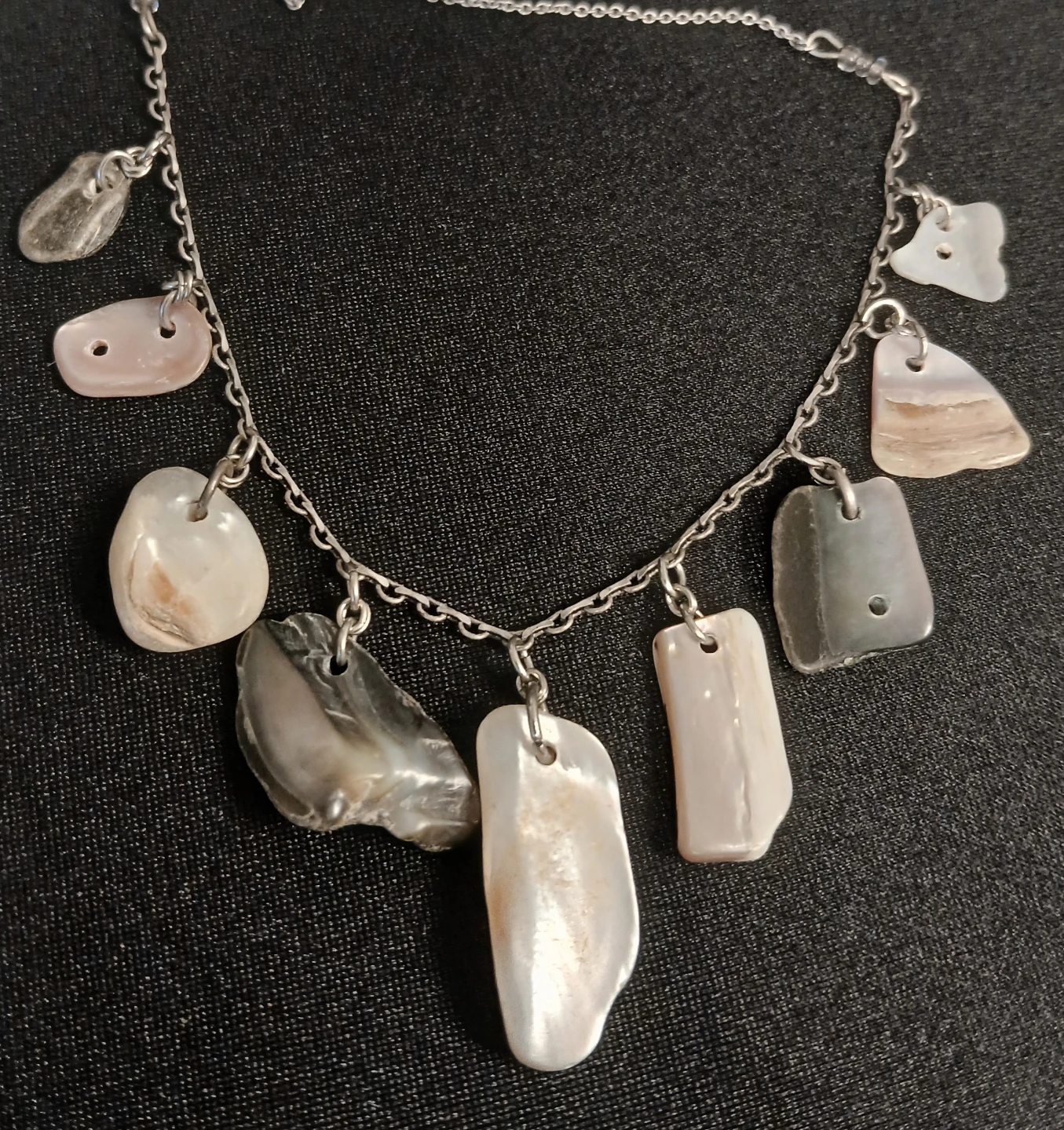 Silver-tone Necklace with Shell Charms - photo 3