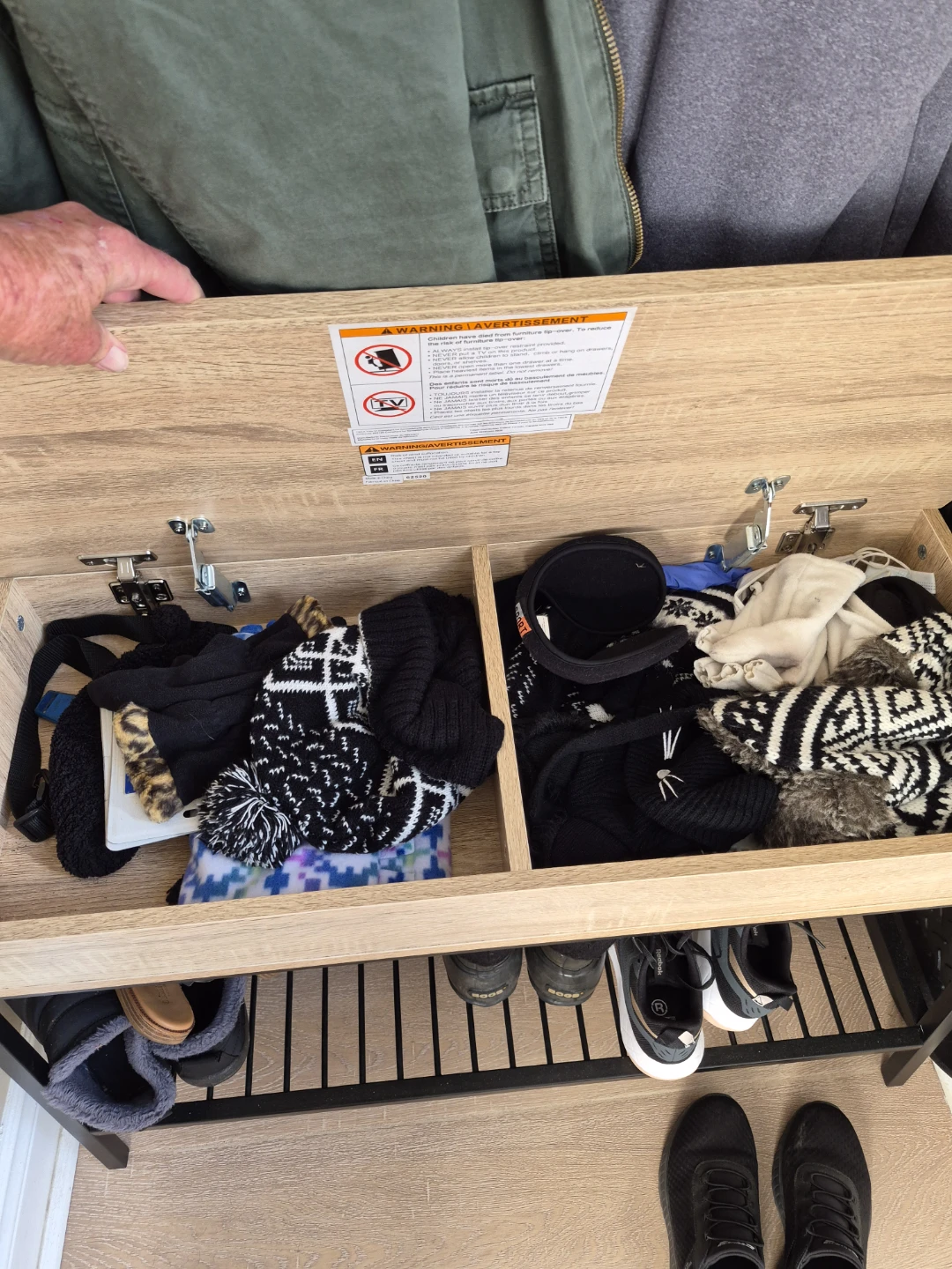 Hallway Coat Rack and Shoe Storage Bench - photo 2