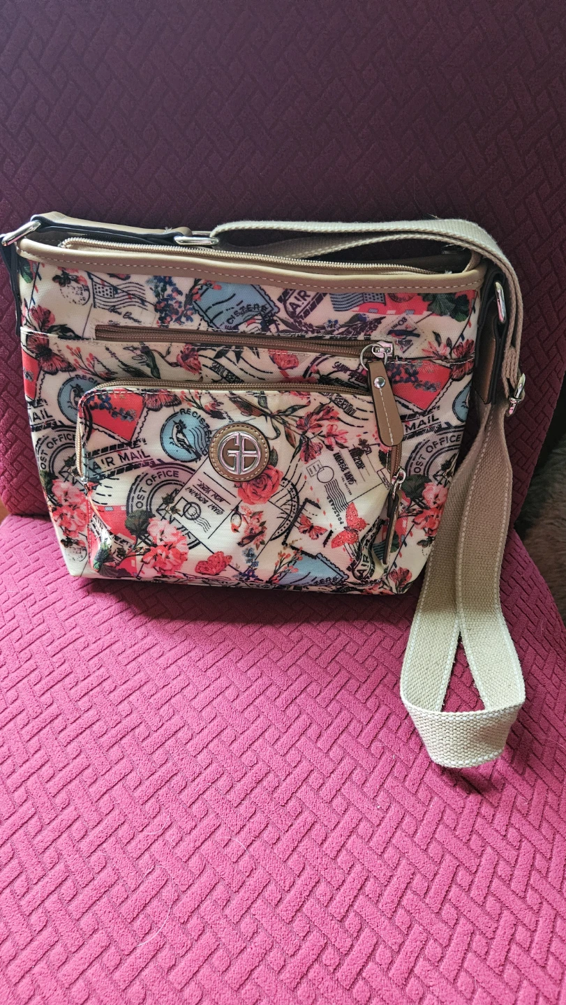 Gianni Bernini Floral Postcard Crossbody Bag