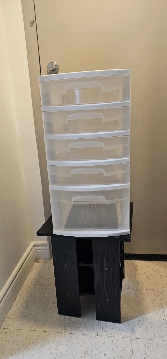 White Plastic Storage Drawer Unit 5 drawers