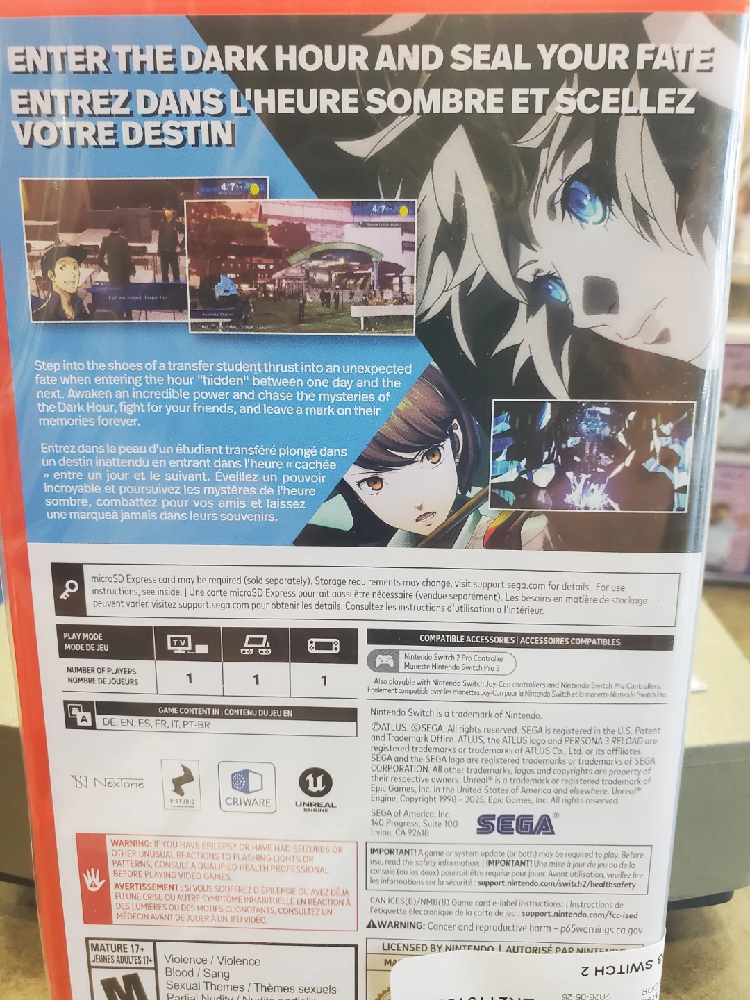 Nintendo Switch 2 Persona 3 Reload Game - photo 2