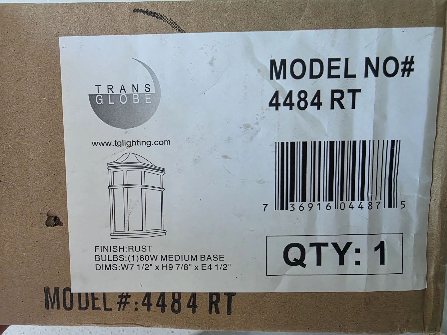 Trans Globe Outdoor Light Fixture Model 4484 RT