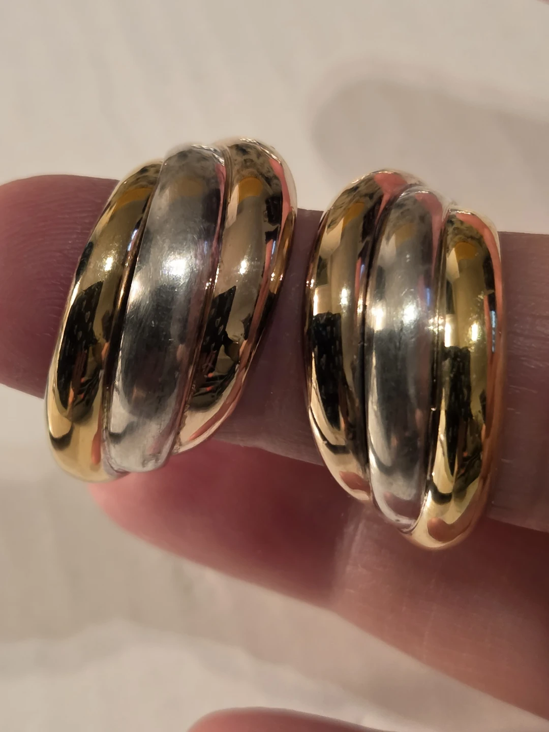 Sterling Silver and Gold Tone Swirl Earrings Set - photo 3