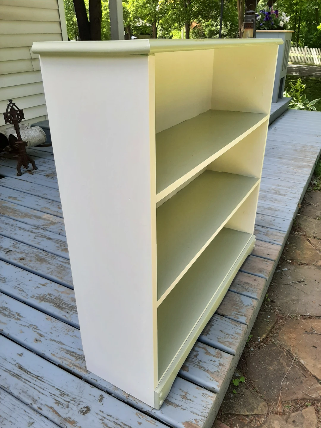 3-Shelf Bookcase Sage Green and white - photo 2