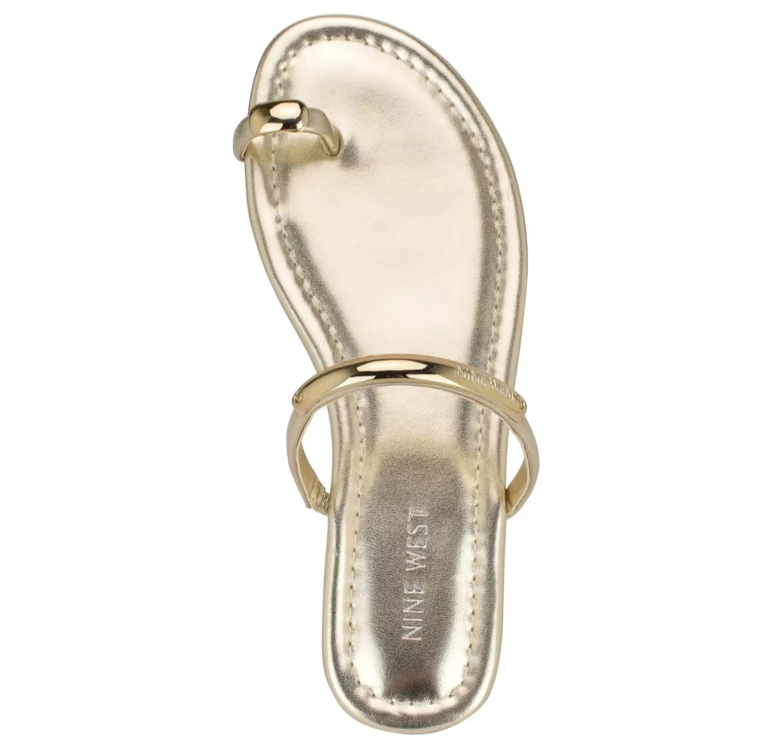 Nine West Gold Thong Sandals