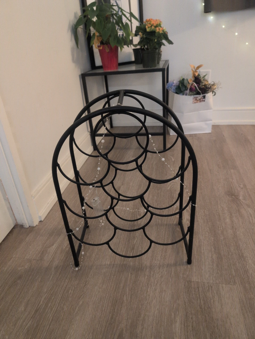 Black Metal Wine Rack