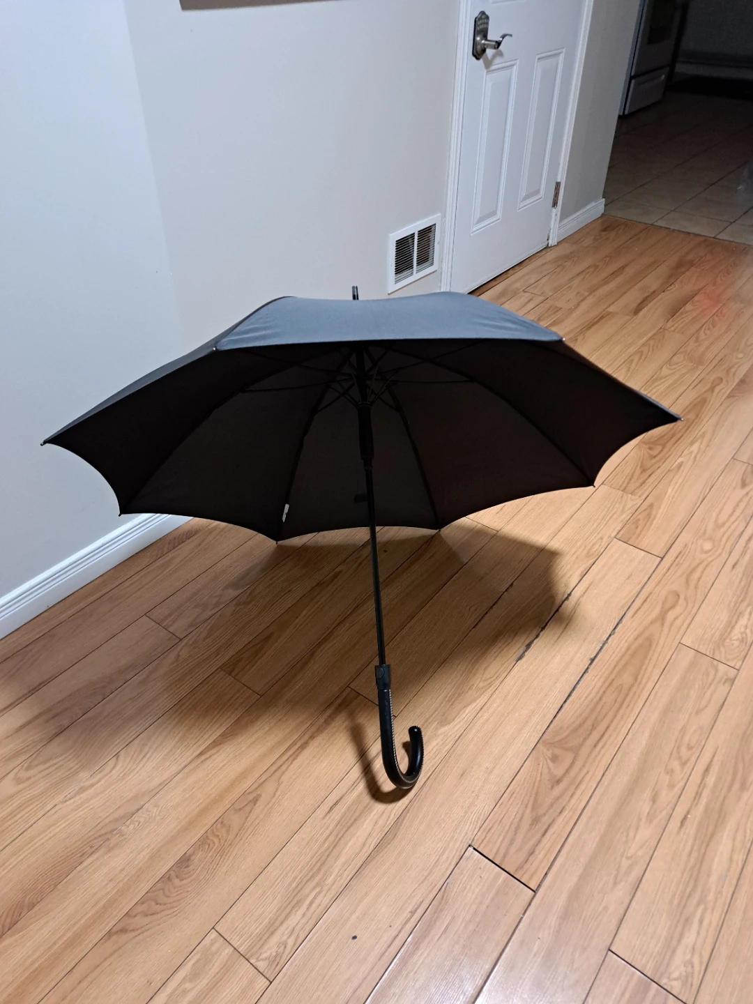 Black and Burgundy Umbrella with Curved Handle - photo 2