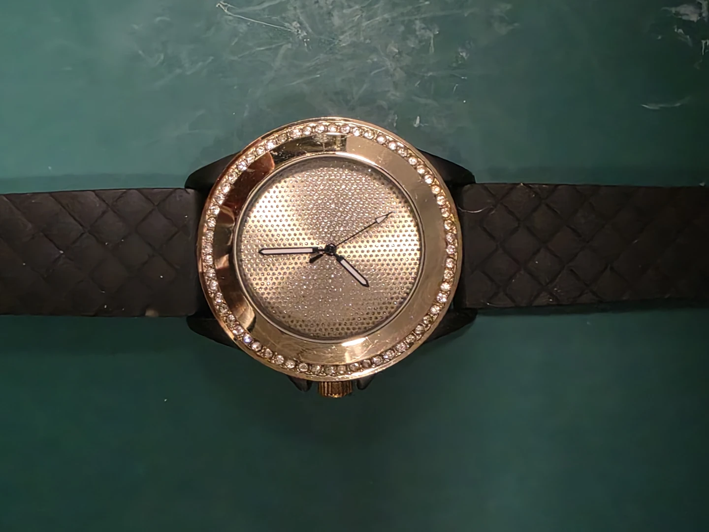 Jessica Carlyle Women's Quartz Watch Silver Dial Black Strap