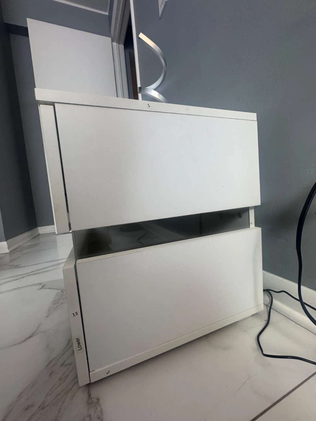 White 2-Drawer LED Nightstand - photo 4