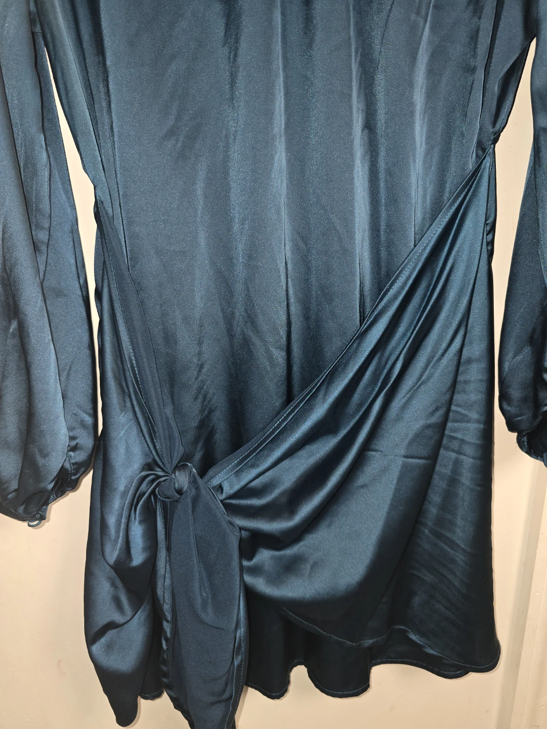 R. Vivimos Teal Satin Wrap Dress - photo 3