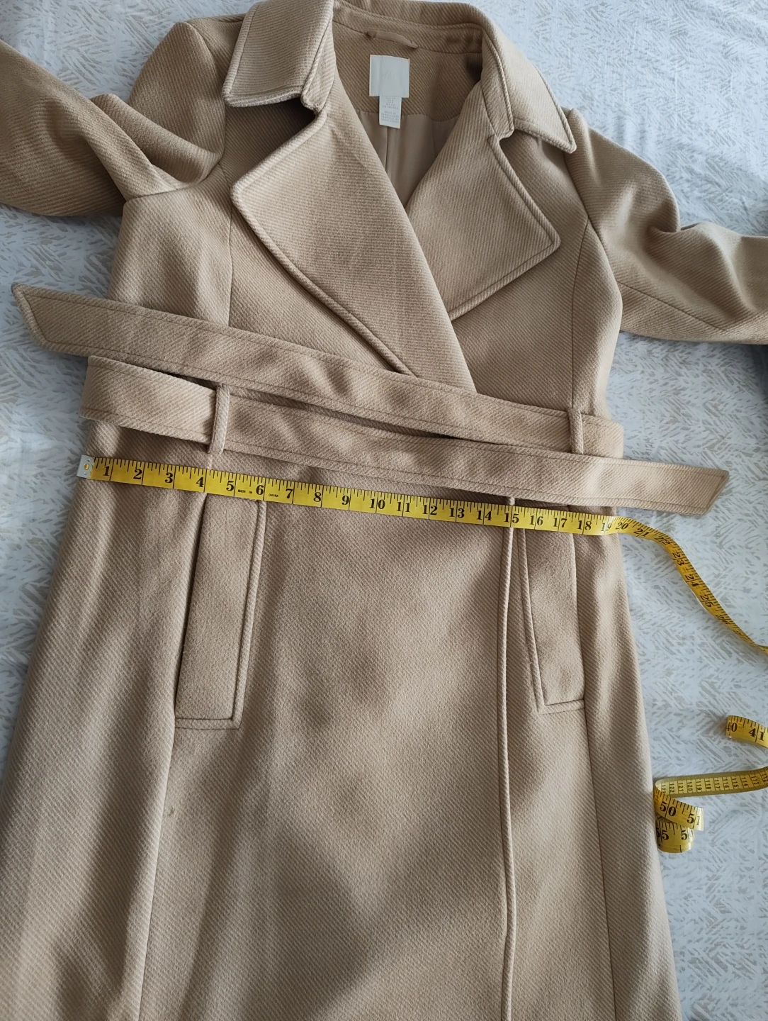 H&M Tan Wool Blend Belted Coat - photo 4