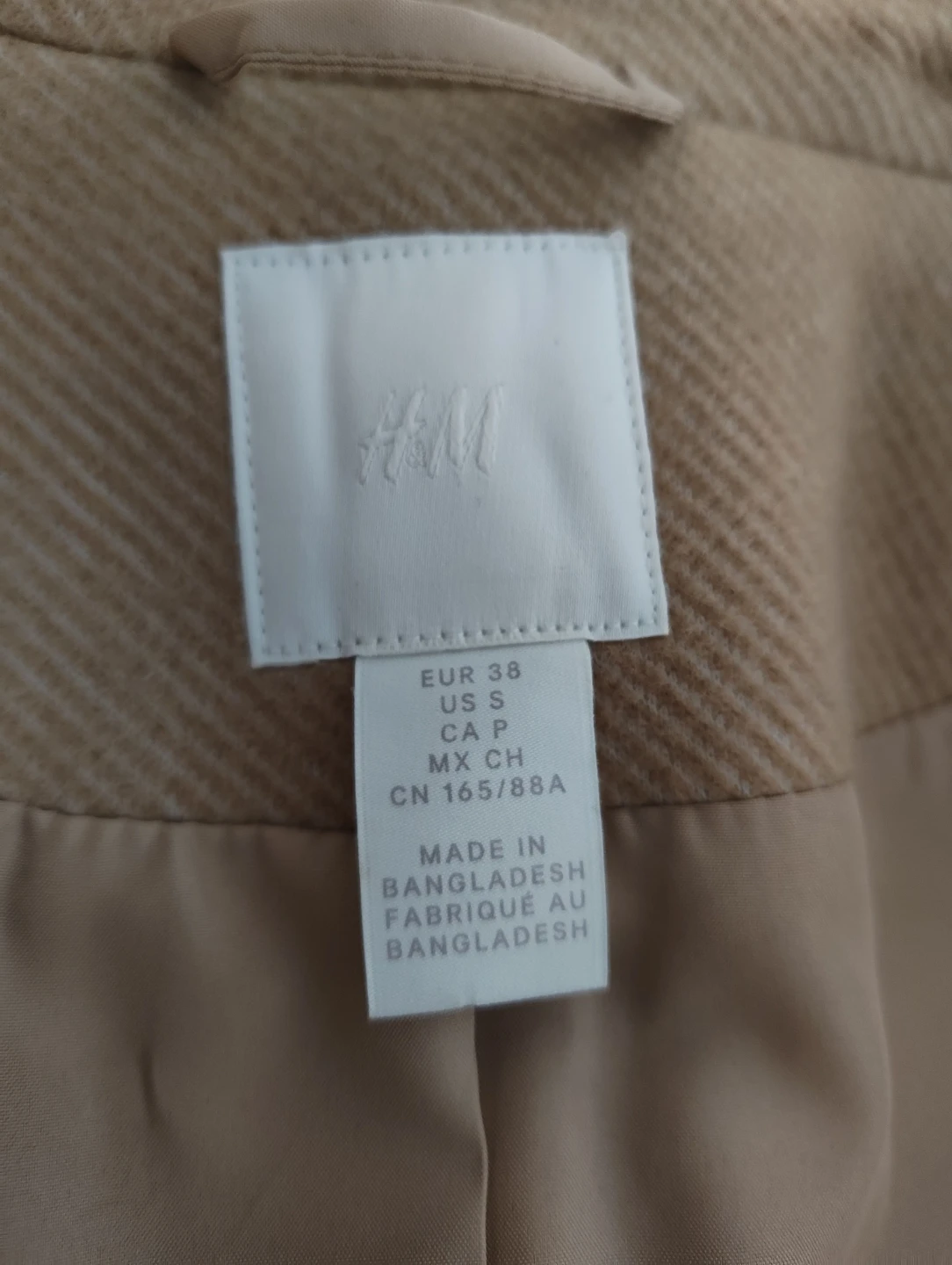 H&M Tan Wool Blend Belted Coat - photo 5