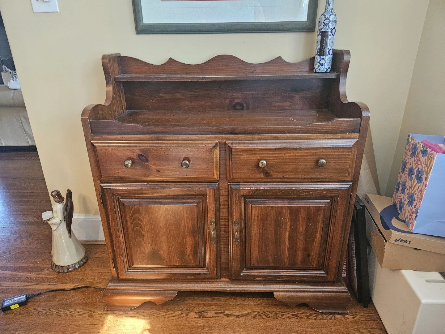 Wooden Server Cabinet with Drawers and Doors