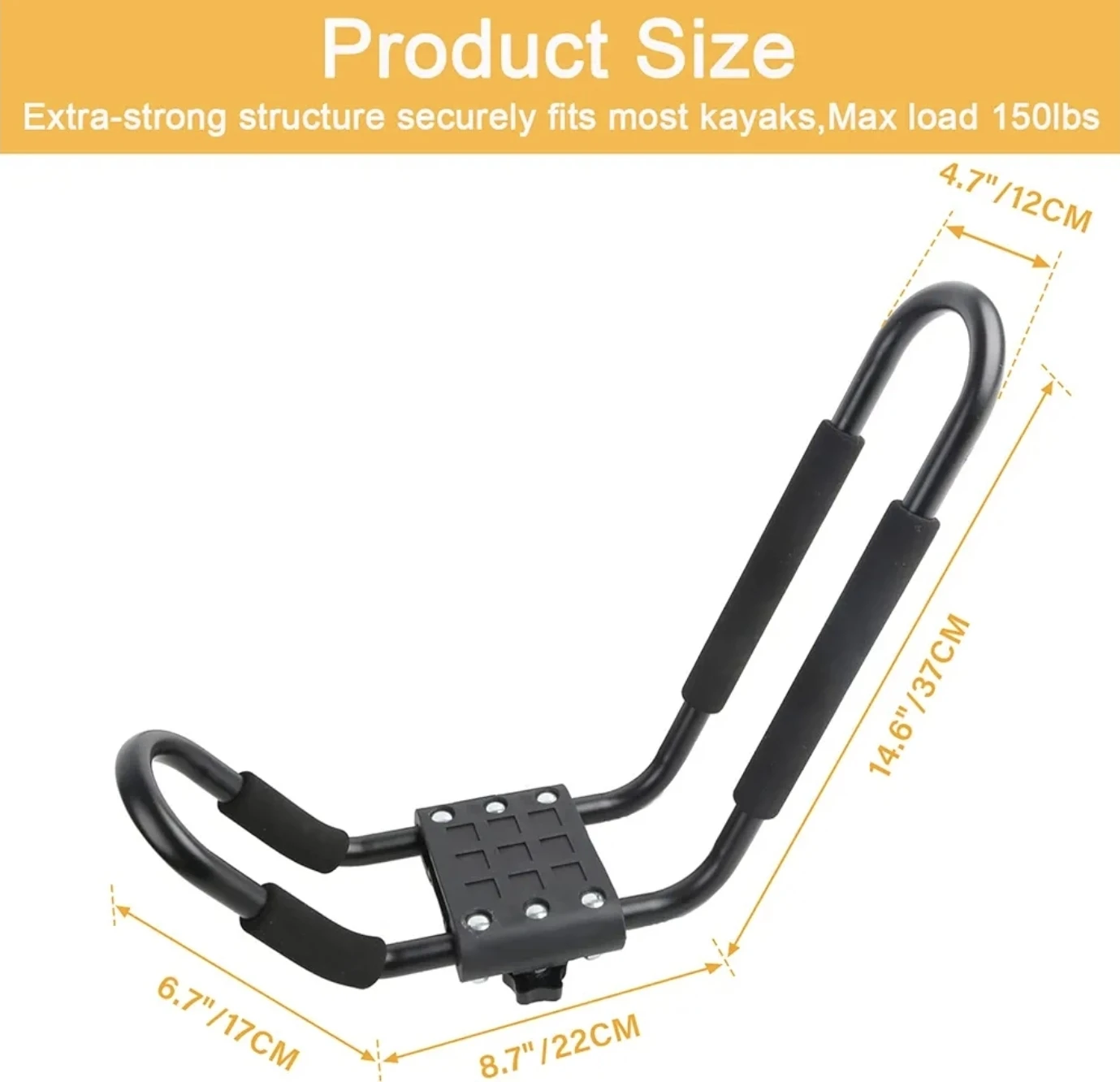 2 Pairs J Bar Kayak Carrier Rack Set for Car Roof Rack - photo 4